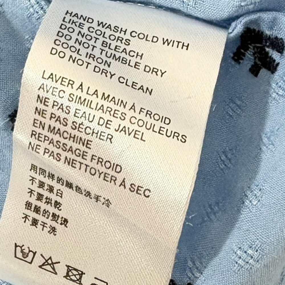 ANTHROPOLOGIE SEEN WORN‎ KEPT blue embroidered mary boho blouse top 6 S M - Picture 7 of 11